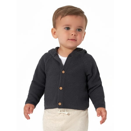 

Modern Moments by Gerber Baby Boy Baby Girl & Unisex Sweater Knit Hooded Cardigan Newborn-12 Months