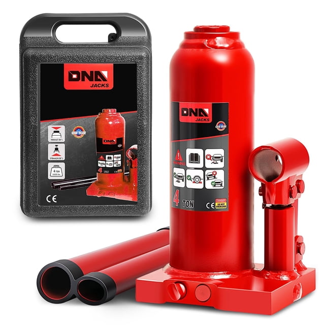 Botella hidráulica Jack DNA MOTORING 4 toneladas/4.000 kg roja