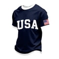 thumbnail image 2 of Trgacdwlo Mens USA Shirt 4th of July USA 250th Anniversary Shirt USA Flag Short Sleeve Patriots Shirt Men Blue M, 2 of 3