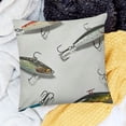 thumbnail image 2 of BANET Fishing Pillow Sham, Several Equipment Objects Trolling Angling Netting Gathering Activity, Decorative Standard Size Printed Pillowcase White, 2 of 5