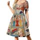 thumbnail image 1 of Vestido de manga corta de los años 50, ropa de mujer, vestido de verano para mujer 2025, vestidos para mujer 2025, vestido de verano holgado, 1 of 7