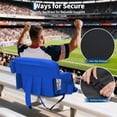 thumbnail image 5 of 24.5" Wide Stadium Seats 2-Pack – Reclining Padded Bleacher Chairs with Back Support, Cup Holder, 5 of 7