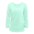 thumbnail image 5 of Women's Active Sweatshirt New Women's Lightweight Pullover Long Sleeve Casual T-Shirt Loose Fuzzy Sweater Fashion Fleece Basic Knit Tops Women's Long Sleeve Shirts New Green S, 5 of 5