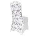 thumbnail image 3 of BalsaCircle Spandex White Black Stretchable Banquet Chair Cover with Wavy Embroidered Sequin Party Events Decorations, 3 of 8