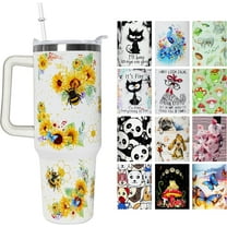 40 oz Bee Stainless Steel Tumbler with Handle Straw & Lid Bee Lover Cute Bee Tumbler Cup Travel Coffee Mug Bee Gifts for Women Girl