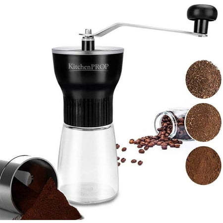 Manual coffee grinder ADJUSTABLE CERAMIC CONICAL BURR Mill, AEROPRESS, espresso compatible, BEST Coffee bean grind Maker for easy (The Best Coffee Grinder For Espresso)