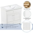 thumbnail image 6 of 30 Inch Bathroom Vanity Base Only, Single Bathroom Vanity Base with Two Shutter Door Cabinet and One Drawer, Bathroom Vanity Cabinet Without Sink, Solid Wood Frame (White), 6 of 9