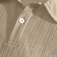 thumbnail image 5 of Qwertyu Mens Linen Shirts Button Down Short Sleeve Polo Shirts Lightweight Breathable Fitted Golf Shirt Classic Casual Shirt Khaki XL, 5 of 5