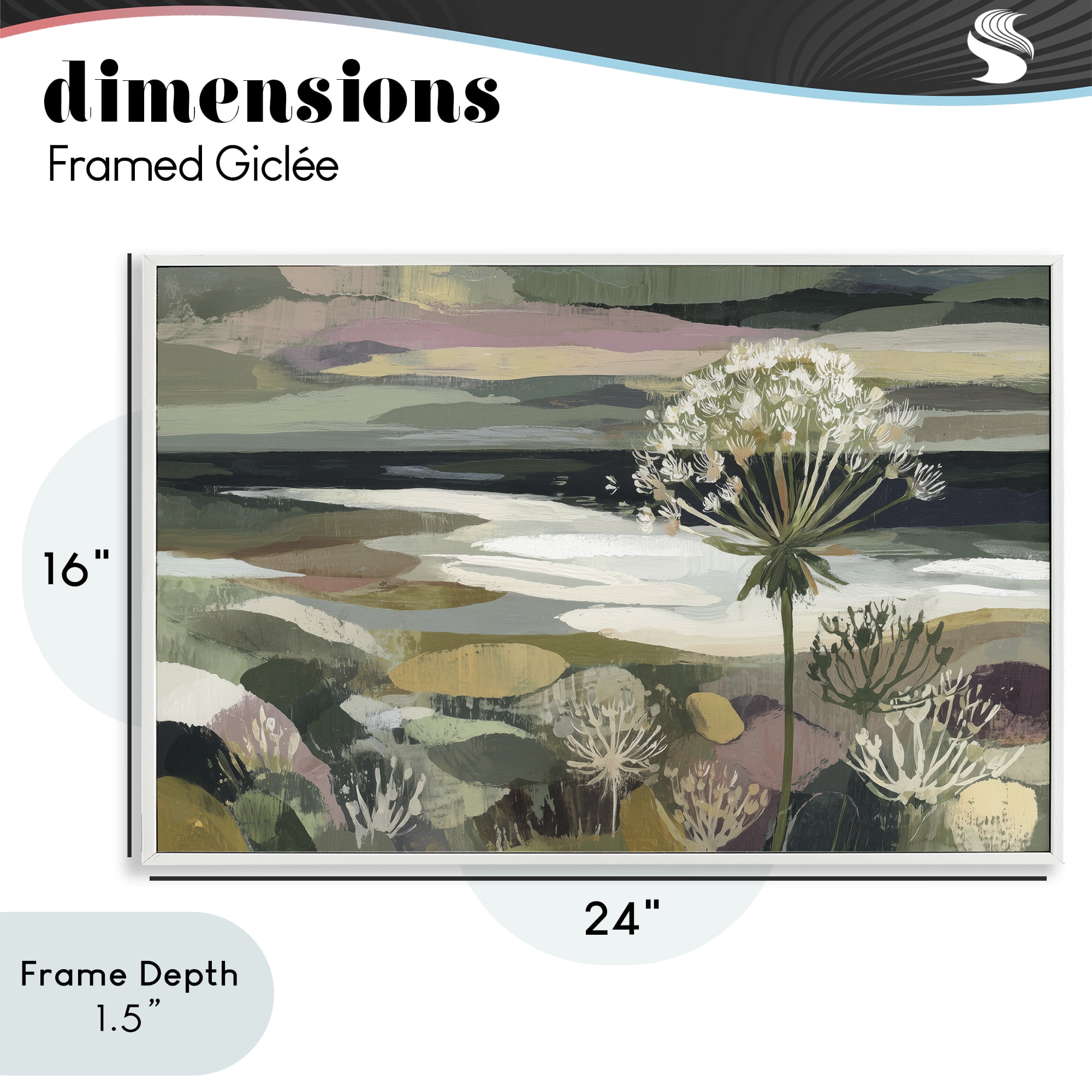 Stupell Industries Dandelion in Misty Meadow White Framed Giclee Art, design by Chromatic Storm Studio