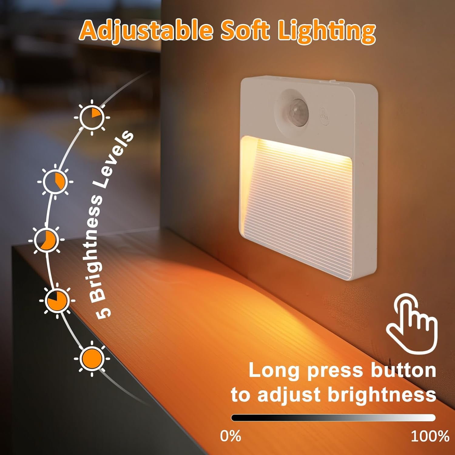 8 Sets RGBW Rechargeable Motion Sensor Stair Lights, Magnetic LED Lighting for Staircase, Closets & Bathrooms