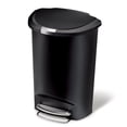 thumbnail image 1 of Simplehuman Poubelle à Pédale Semi-Ronde en Plastique de 50 Litres / 13 Gallons avec Couvercle à Glissière Sécurisée, Noir, 1 of 8