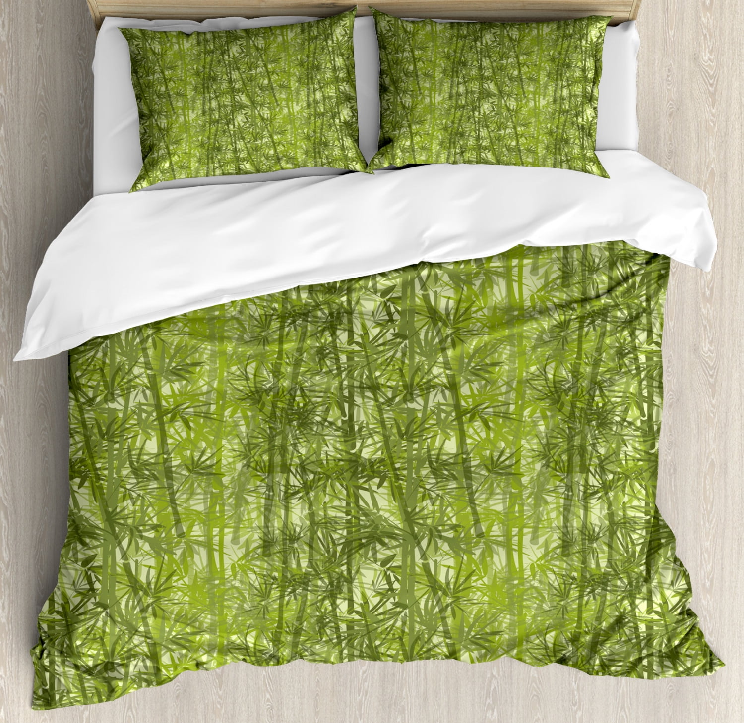 Forest Duvet Cover Set, A Clutter of Woodland Tree Branches Leaves