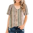 thumbnail image 7 of Ankishi Womens Vintage Striped T Shirts V Neck Summer Raglan Short Sleeve Tee Regular Fit Fashion Clothes for Dating, 7 of 7