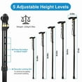 thumbnail image 4 of Travel Folding Trekking Hiking Pole,Collapsible Cane Adjustable Walking Stick Portable Mobility Aid for Women Men Hikers Gift,Black((Fits 2.79ft - 3.12ft), 4 of 8