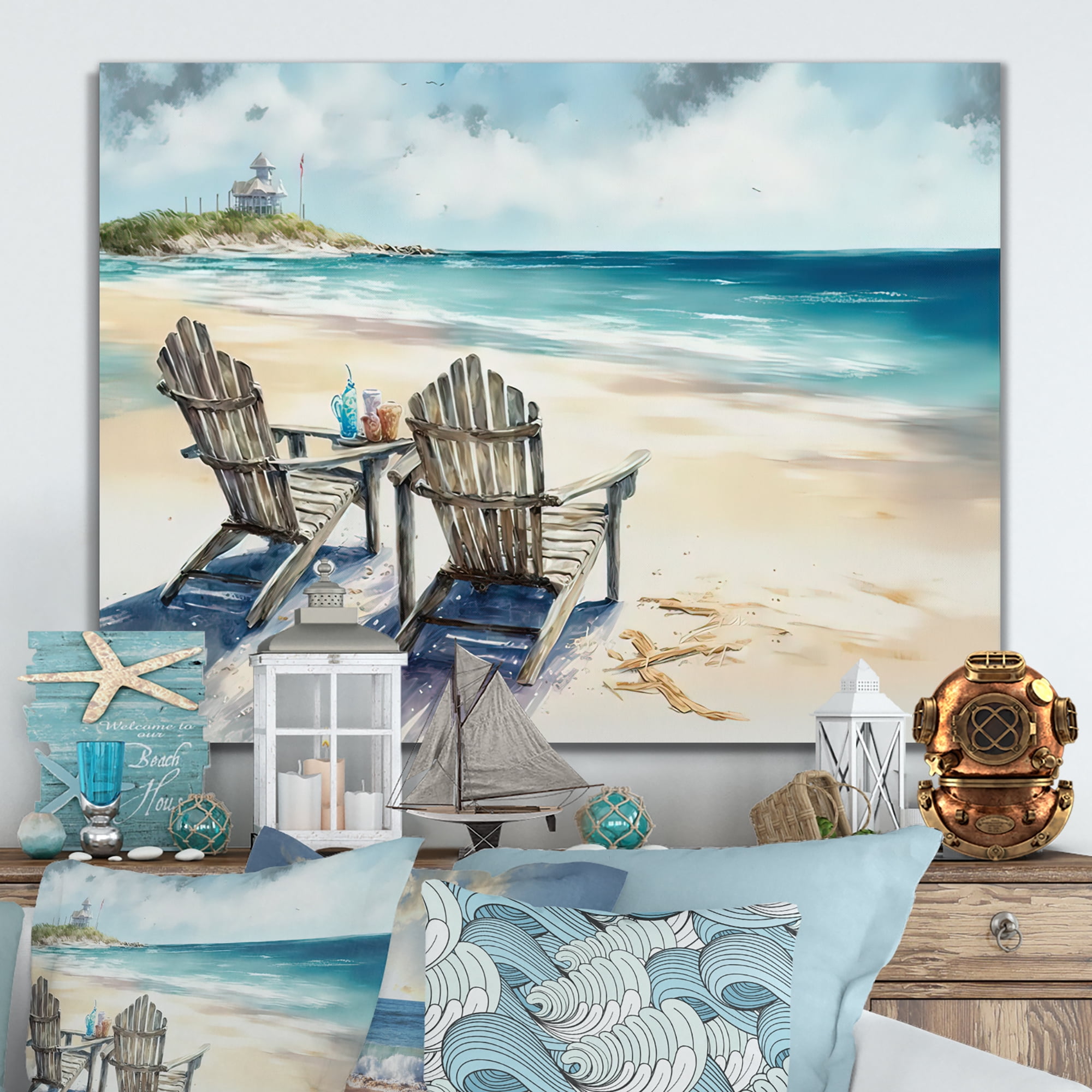 Designart Relax At The Beach II Canvas Wall Art