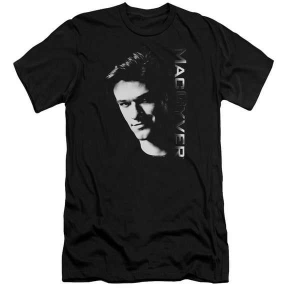 Macgyver Face Hbo Adult 30/1 T-Shirt Black