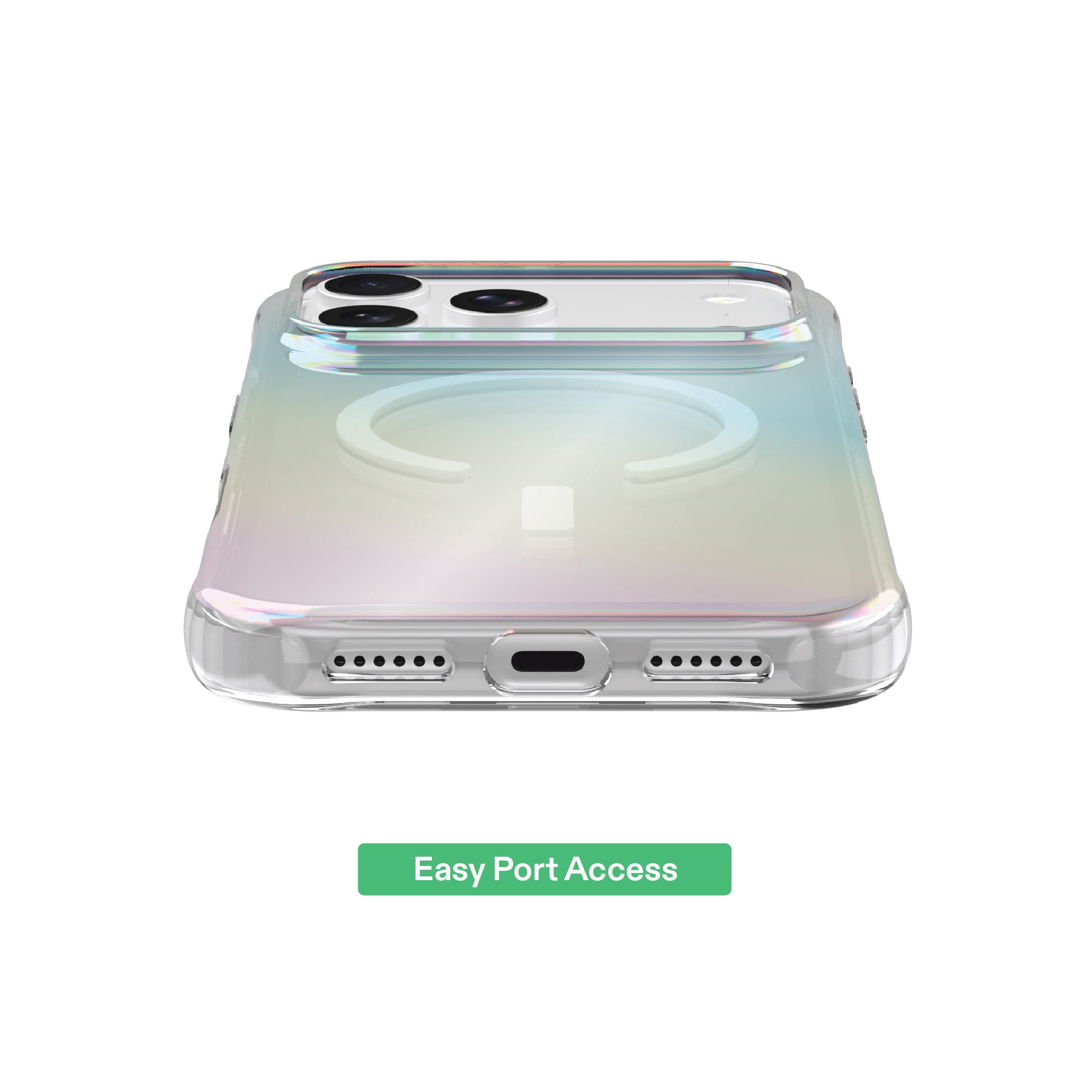 onn Impact Phone Case for iPhone 18 Pro Max / 17 Pro Max, MagSafe Compatible, Enhanced Bumper Design - Iridescent