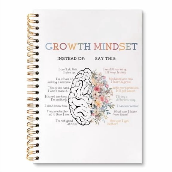 Mental Health Office Inspirational Mental Health Notebook Journal, Growth Mindset Therapy Journal for Women, Motivational Positive Affirmations Hardcover Spiral Notebooks, 5.5x8.3 Inch$$Office