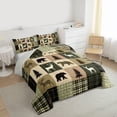 thumbnail image 3 of Feelyou Vintage Lodge Cabin Bedding Comforter Set, Jungle Bear Deer Animal Twin Comforter Sets, Western Countryside Reversible Bedding Set, Green Breathable Home Decor, 2 Pieces, 3 of 8