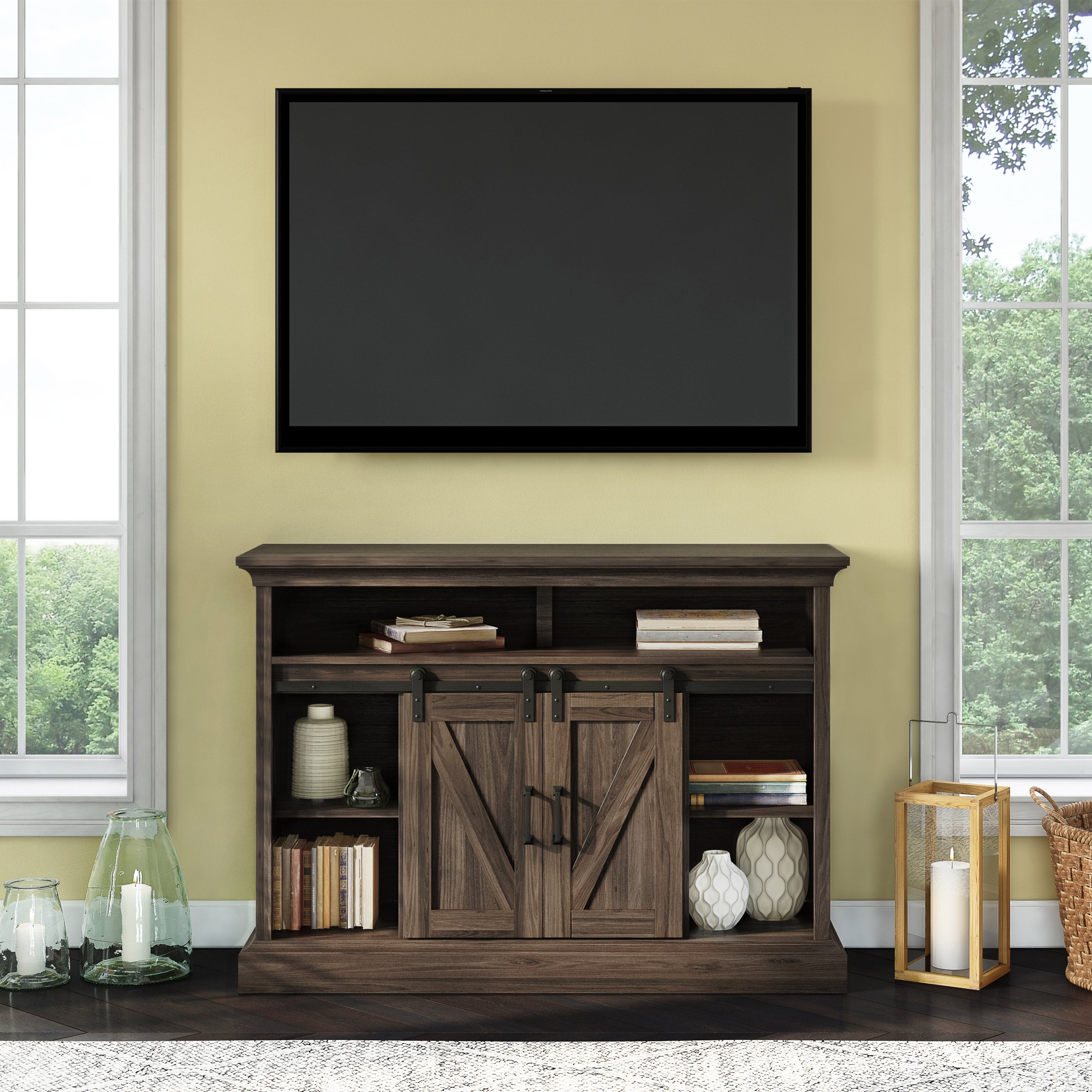 Whalen Allston Barn Door Fireplace Tv Stand For Tvs Up To 55