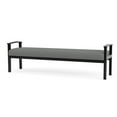 thumbnail image 2 of Amherst Wood Reception Waiting 19" 3 Seat Bench / Black Wood / Light Gray, 2 of 5