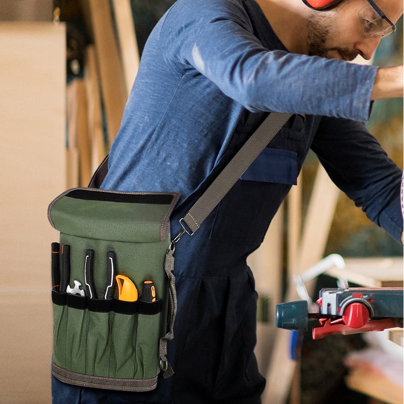 Tool Bag Portable Organizer Three-layer Oxford Cloth Material Large Capacity Heavy Duty Waterproof Durable Tool Roll Bag with 2 Removable Zippered Pockets