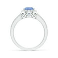 thumbnail image 2 of Angara Natural 1.3 Ct. Tanzanite with Diamond Halo Ring in 14K White Gold for Women (Ring Size: 11.5), 2 of 9