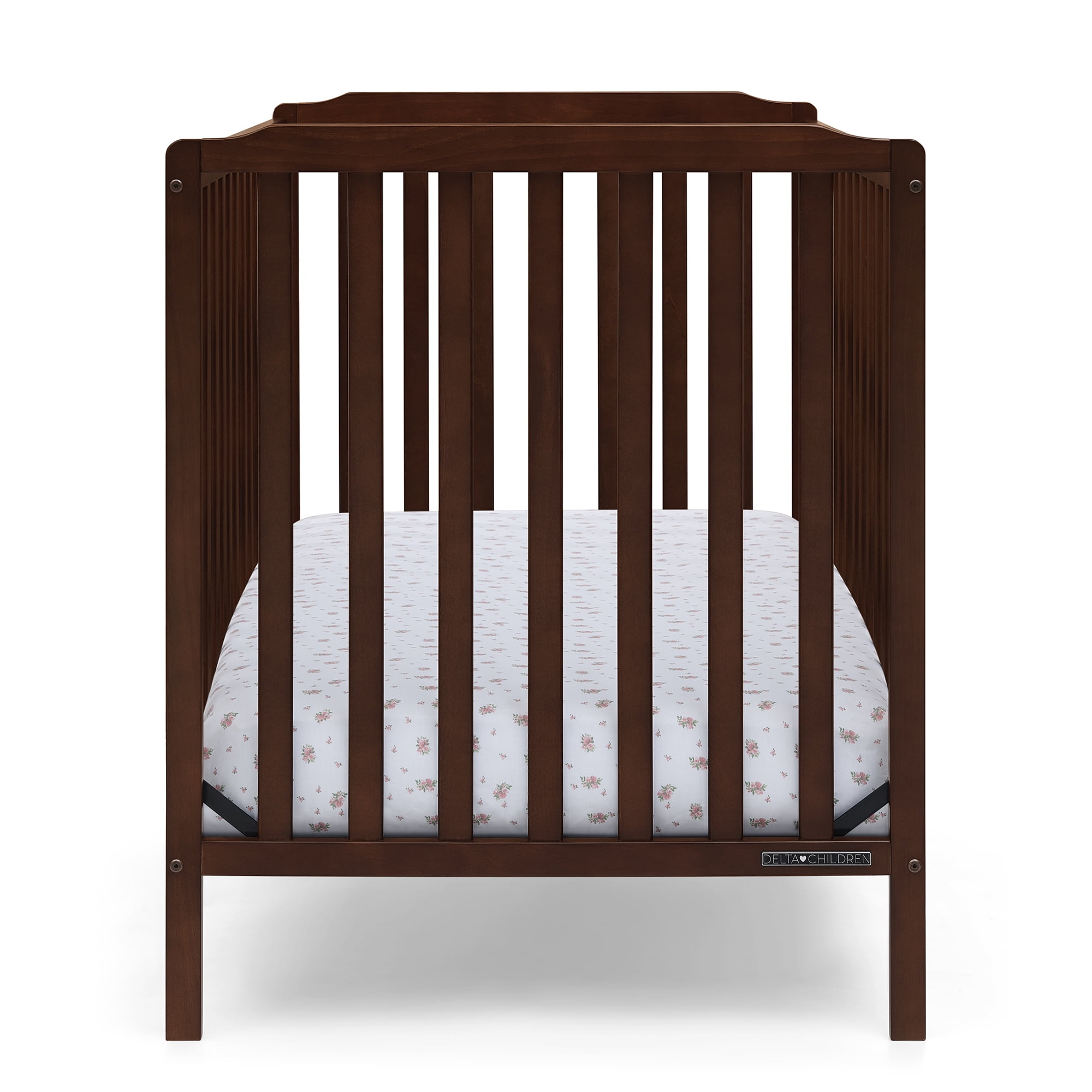 Delta Children Emmie 4-in-1 Convertible Crib - Converts from Baby Crib to Toddler Bed, Daybed and Sofa Bed, Fits Standard Full-Size Crib Mattress, Espresso