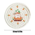 thumbnail image 3 of HongHeng 1Pc Bunny Carrot Easter Placemat, 7 Inch Spring Holiday Round Table Mats for Dining Decoration, 3 of 6