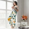 thumbnail image 4 of Uemuo Dinosaurs and Tropical Leaves Pattern Women's Wide Leg Palazzo Lounge Pants with Pockets Light Weight Loose Comfy Casual Pajama Pants-Small, 4 of 9