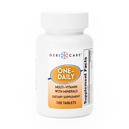 Geri-Care One-Daily Multi-Vitamin Supplement with Minerals Tablets, 12 Bottles, 100 per Bottle