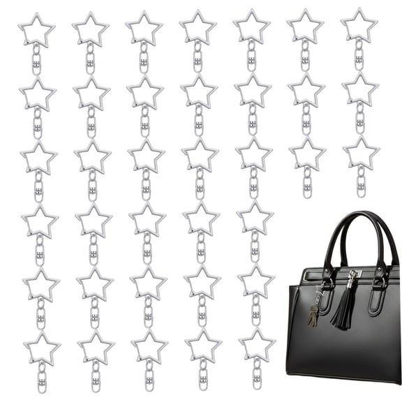 30Pcs Star Keychain Clasp, Zinc Alloy Keychain Clasp with Swivel for DIY Crafts, Key Rings and Bag Charm, Star Lobster Claw Clasps Clips