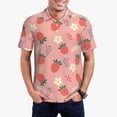 thumbnail image 5 of Wukai Strawberry Floral Men’s Polo Shirts,Quick-Dry Athletic Shirt,Classic Fit Shirts-X-Large, 5 of 8