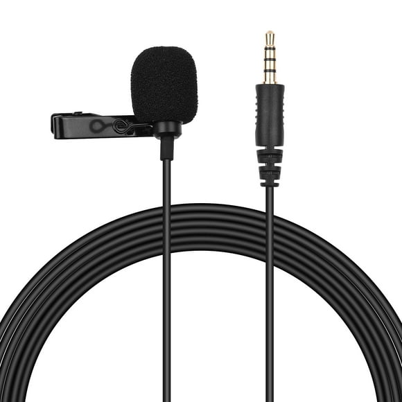 Amdohai Mini Lavalier Microphone Omnidirectional Condenser Clip-on Mic with 3.5mm TRRS Plug 3-Meter-Long Cable for Smartphone Tablet Computer Professional Recording Video Online Teaching