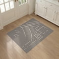 thumbnail image 3 of ODIKA 3'x5' Grey Beige Modern Abstract Geometric Washable Throw Rug Contemporary Minimalist Design with Intersecting for Entryway, Kitchen, Mudroom, Stain Resistant, Low Profile, Non-Slip, 3 of 7