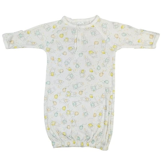 Bambini Unisex Newborn Baby 1 Piece Gown Set with Mitten Cuffs