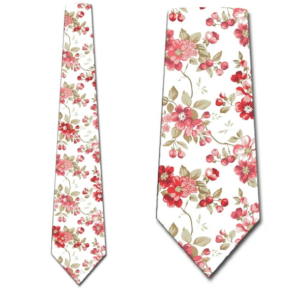 Floral Ties Mens Spring Flower Necktie Pink Floral Wedding Ties by Three Rooker
