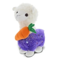 DolliBu Happy Easter Sparkle Purple Llama Plush with Carrot - Cute Stuffed Animals with Carrot Plush Toy, Perfect Easter Holiday Surprise Gift, Spring Easter Wild Plush Animal - 11.5" Inches