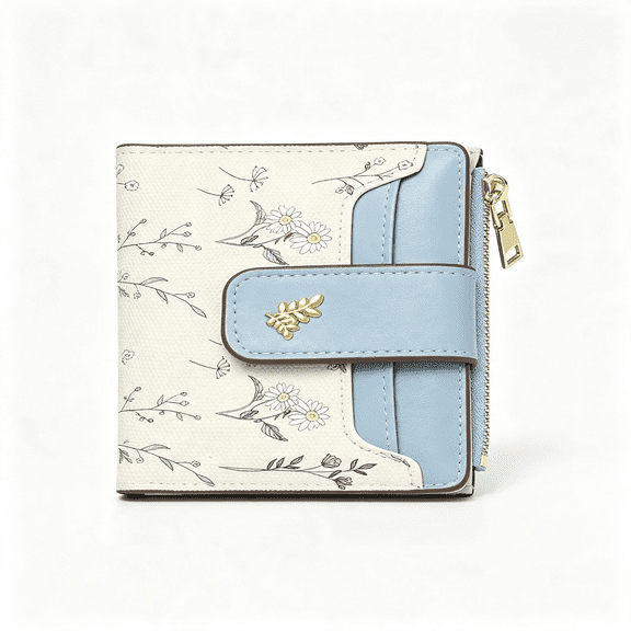 AOMRCOL Small Wallets for Women Rfid Blocking Leather Bifold Zipper Pocket Wallet Credit Card Holder with Id Window,Secure Women Wallet