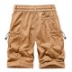 thumbnail image 4 of pstuiky Pantalones cortos de entrenamiento para hombre, Pantalones cortos cargo con bolsillo y cintura elástica de color liso para hombre Pantalones cortos de golf, 4 of 7