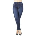 thumbnail image 6 of Fashion2Love Women's Juniors Colombian Design Butt Lift Push Up Mid Waist Skinny Jeans, 6 of 10