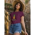 thumbnail image 2 of Buon Ferragosto Cool Ananas T-Shirt Women -Image by Shutterstock, Female 4X-Large, 2 of 4