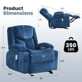 thumbnail image 3 of JONPONY Manual Recliner Chair with Heat Therapy and Massage Function, Heavy Duty Reclining Mechanism Massage Chair, Elderly Single Rocker Sofa with Cup Holders for Bedroom Home Theater，Blue, 3 of 11