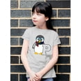 thumbnail image 2 of Penguin Varsity P - Cozy Mascot Emoji Graphic Youth's T-shirt, 2 of 4