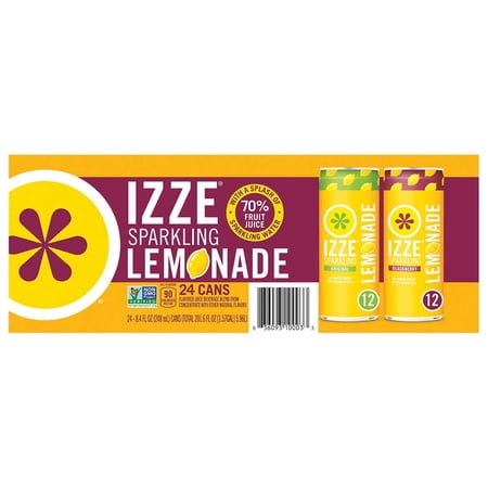 IZZE Sparkling Lemonade Beverage, Variety Pack, 8.4 Ounce (24 Count)
