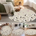 thumbnail image 6 of Round Rugs 3 Ft, Japanese White Crane Non Slip Area Rugs for Kitchen Bedroom Entryway, Pink Cherry Blossoms Vintage Beige Washable Carpet Runner Rug Floor Mats for Bedroom Home Decor, 6 of 9