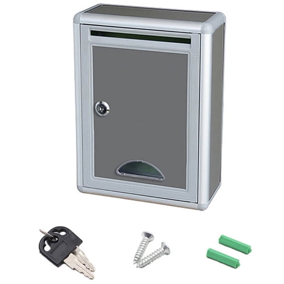 Wall Mount Lockable Mailbox Outdoor Galvanized Metal for Key Large Capacity Commercial Rural Home Decorative & Office Business Parcel Box Packages Drop Slot Secure Lock