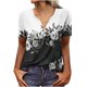 thumbnail image 2 of ICHUANYI Clearance Women's Fashion Summer V Neck Leisure Short Sleeve Buttons Printing Tops(Black, XXL) ICHUANYI WER2023081113356, 2 of 8