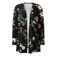 thumbnail image 4 of Hvot&aat Women's Long Sleeve Cardigan Casual Printed Mid-Length Coat with Pocket Open Front Cover Up Blazers, 4 of 4