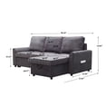 thumbnail image 5 of Linen - Upholstered 4 - Seat - Convertible Sofa with Trundle Bed - Living Area - Comfortable Double Bed for Guests, 5 of 5